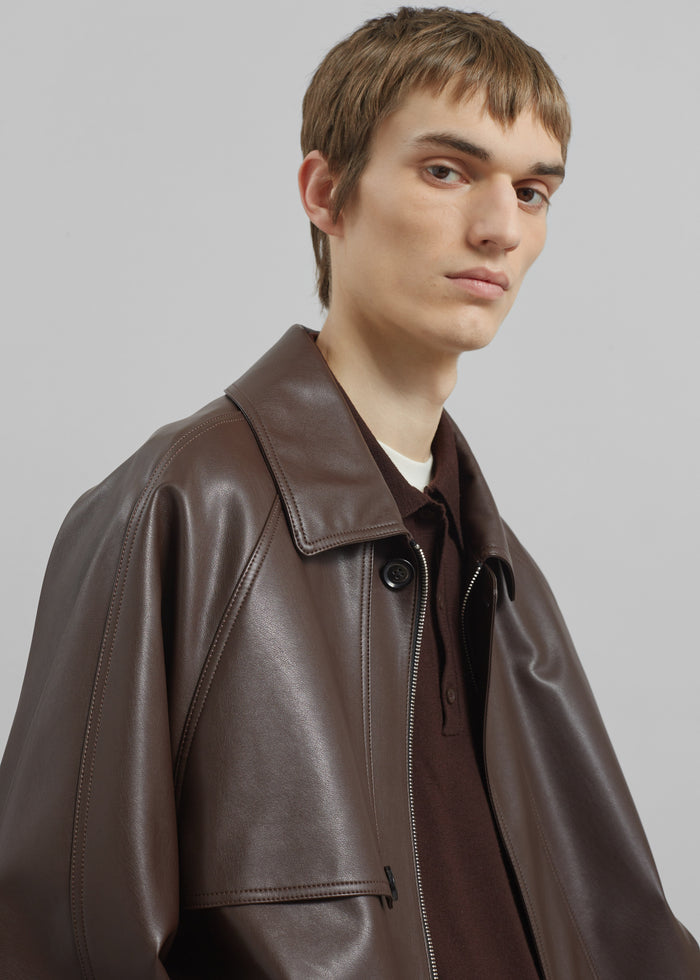 Roisin Faux Leather Jacket - Brown