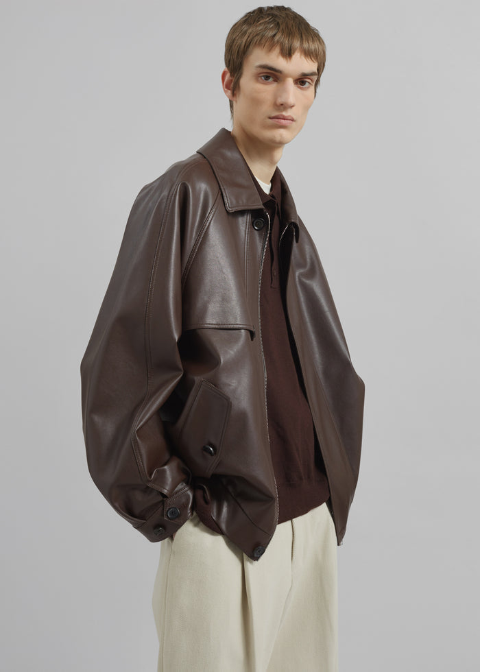Roisin Faux Leather Jacket - Brown