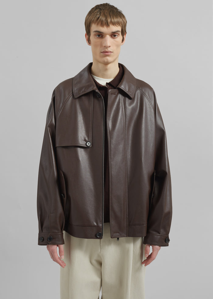 Roisin Faux Leather Jacket - Brown