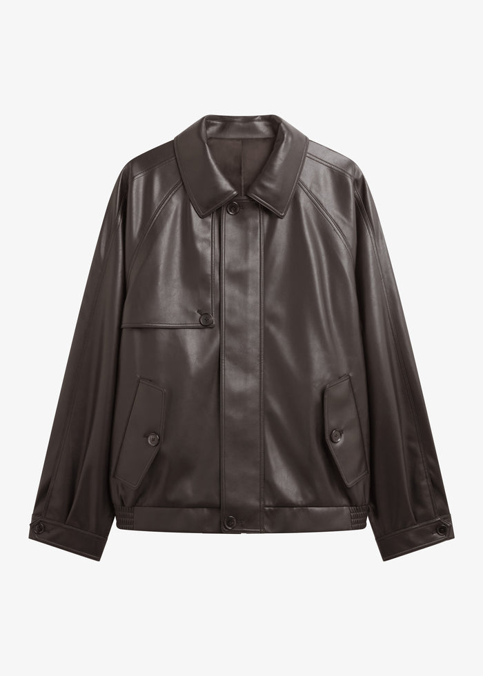 Roisin Faux Leather Jacket - Brown