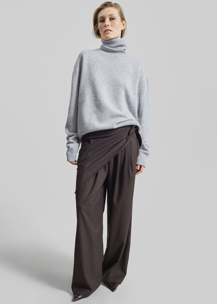 Rovigo Scarf Wrap Pants - Brown Stripe