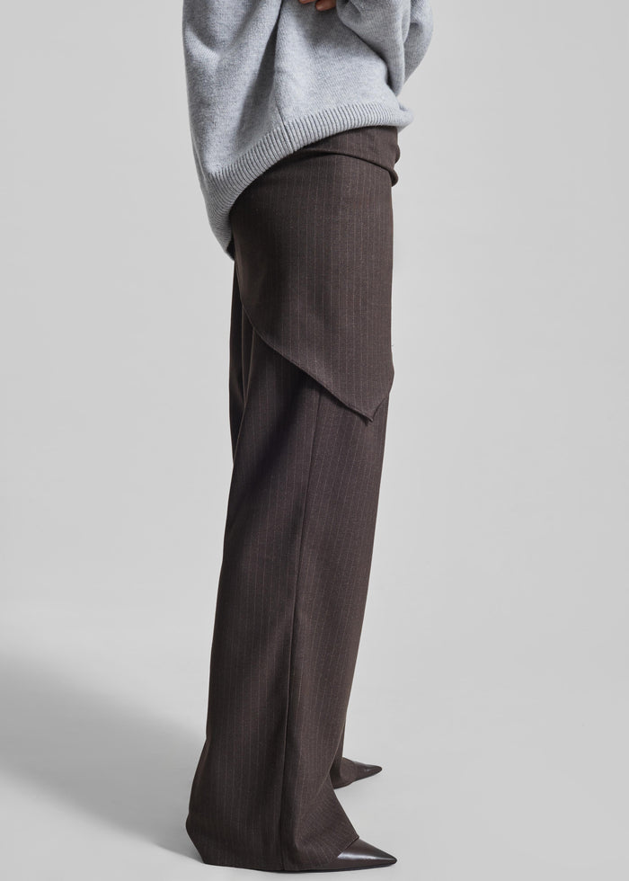 Rovigo Scarf Wrap Pants - Brown Stripe