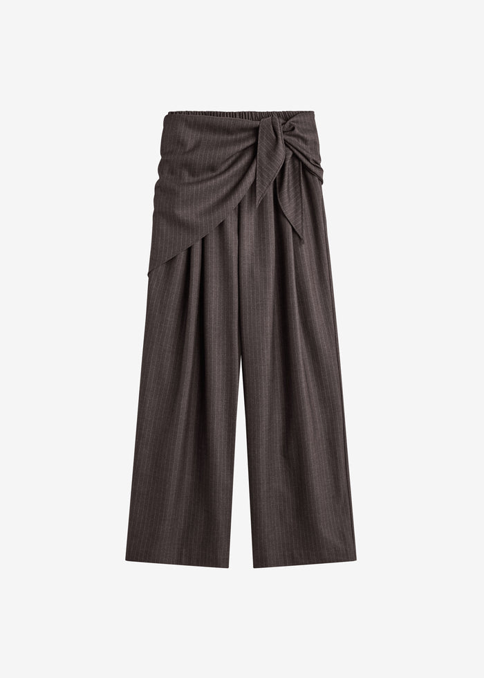 Rovigo Scarf Wrap Pants - Brown Stripe