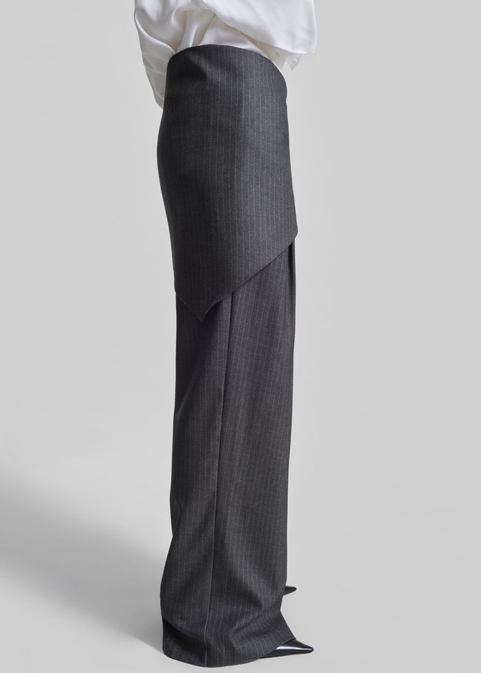 Rovigo Scarf Wrap Pants - Grey Stripe