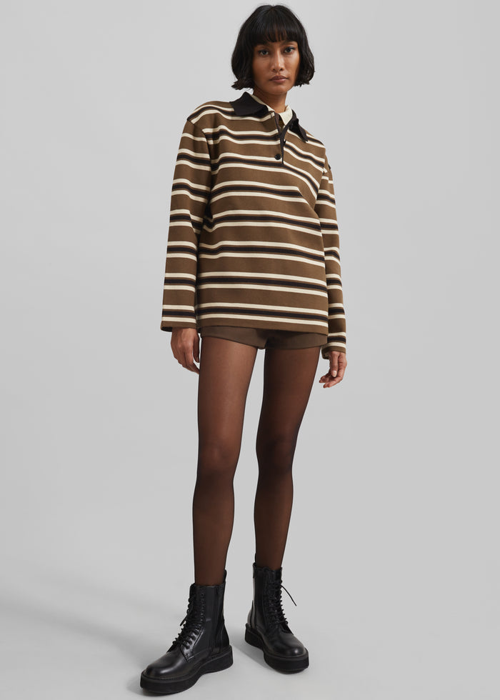 Royan Striped Polo - Khaki Multi Stripe