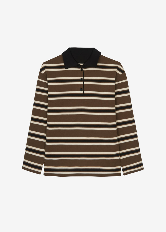 Royan Striped Polo - Khaki Multi Stripe