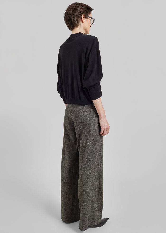 Rue Padded High Neck Sweater - Black