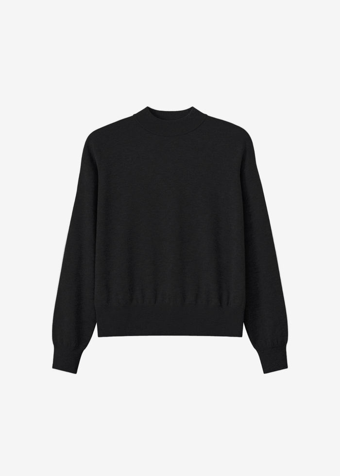 Rue Padded High Neck Sweater - Black