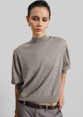 Rue Padded High Neck Sweater - Taupe Melange