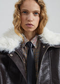 Rune Faux Leather Tie - Black