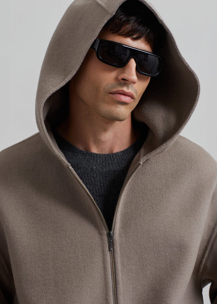 Rye Hooded Wool Jacket - Light Brown