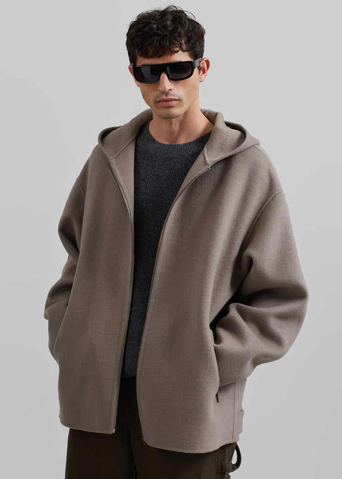 Rye Hooded Wool Jacket - Light Brown