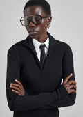 Sade Knit Zip Sweater - Black