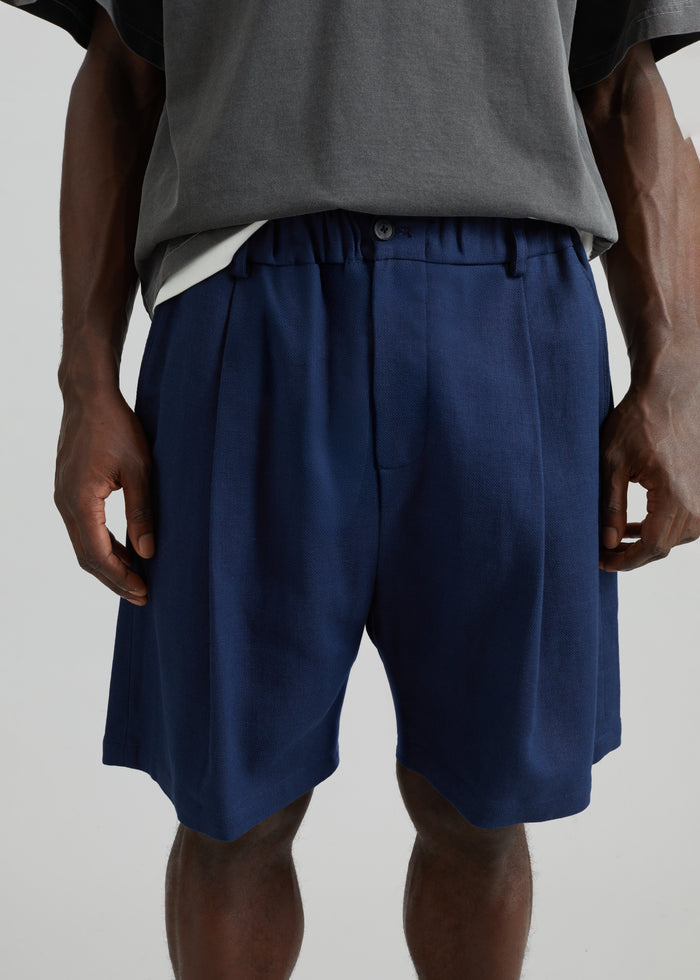 Sagres Linen Bermuda Shorts - Navy
