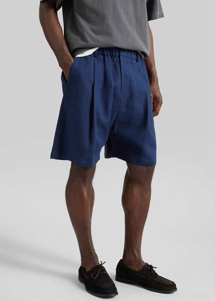 Sagres Linen Bermuda Shorts - Navy