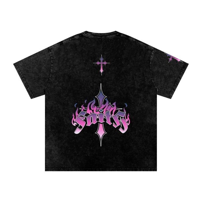 Saints - Snow Washed Oversized Cotton T-Shirt