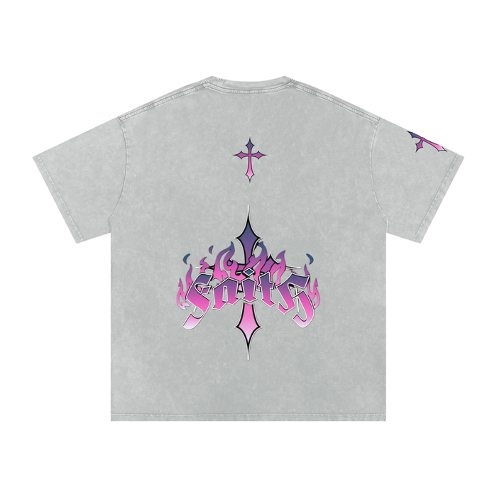 Saints - Snow Washed Oversized Cotton T-Shirt