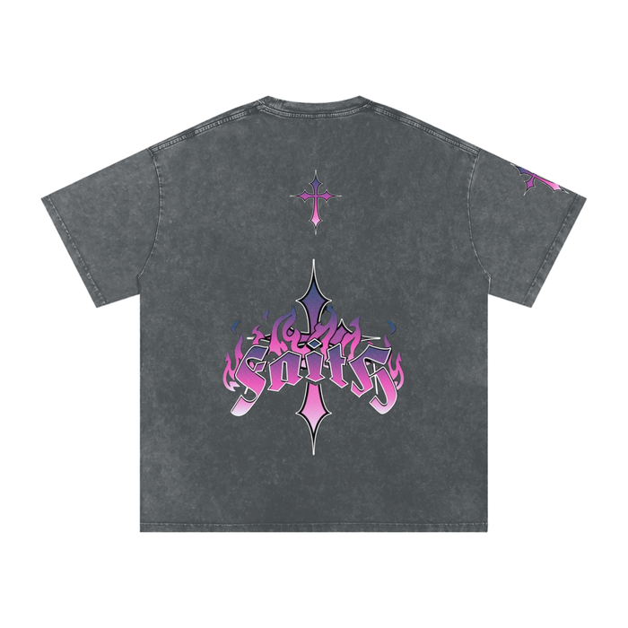 Saints - Snow Washed Oversized Cotton T-Shirt