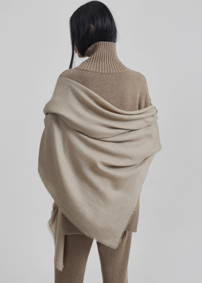 Sanova Cashmere Twill Scarf - Taupe