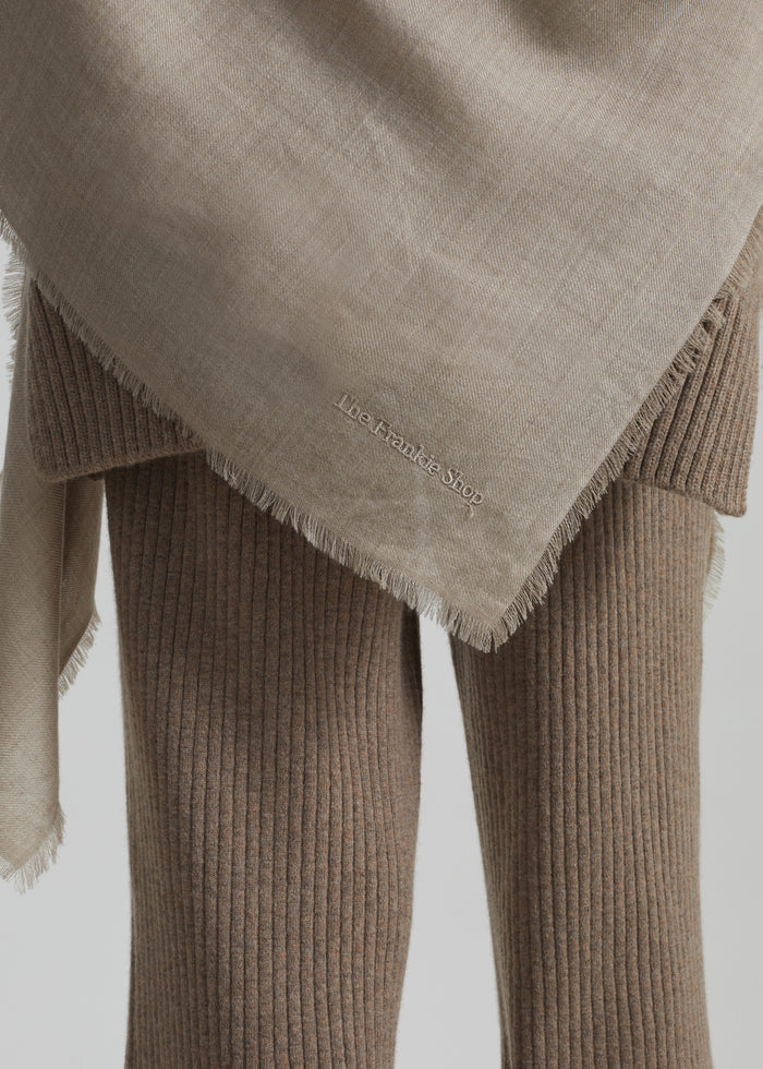 Sanova Cashmere Twill Scarf - Taupe