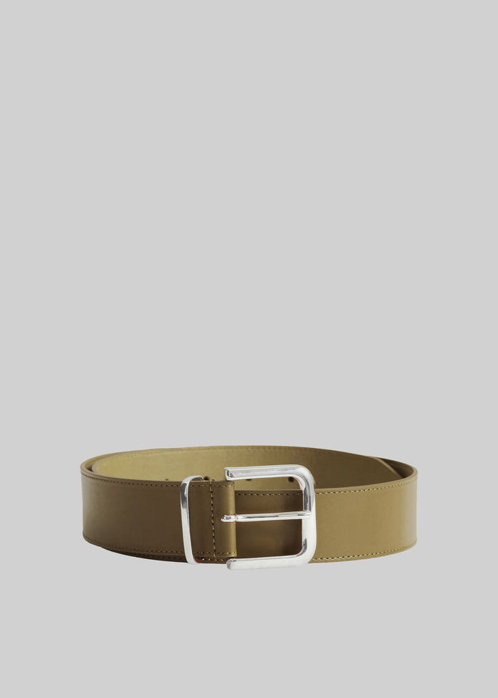 Sarno Leather Belt - Army Green