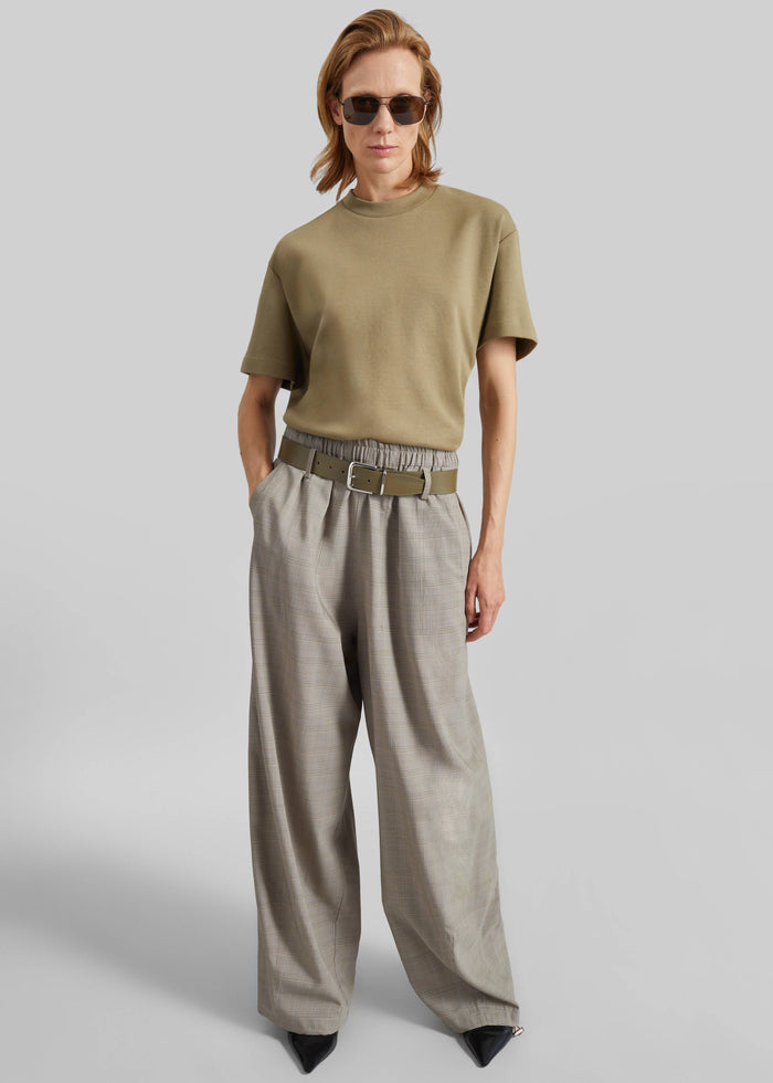 Sarno Leather Belt - Army Green