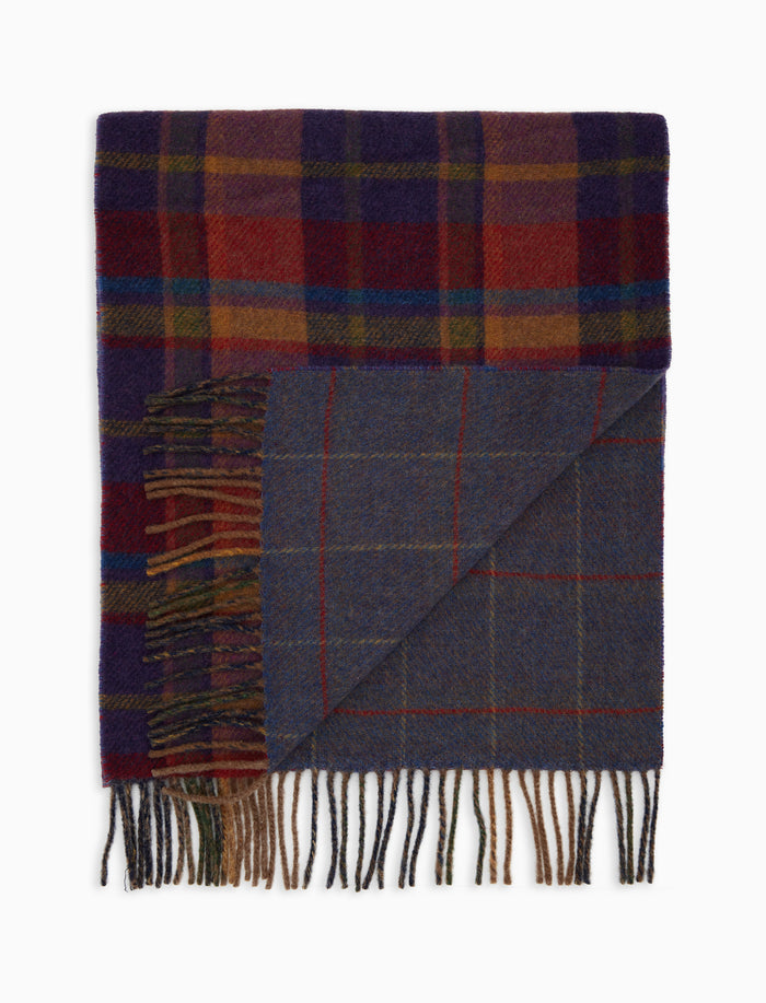 Sciarpa unisex double face lana viola fantasia geometrica - Gallo 1927 - Official Online Shop