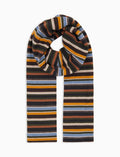 Sciarpa unisex pile grigio righe multicolor