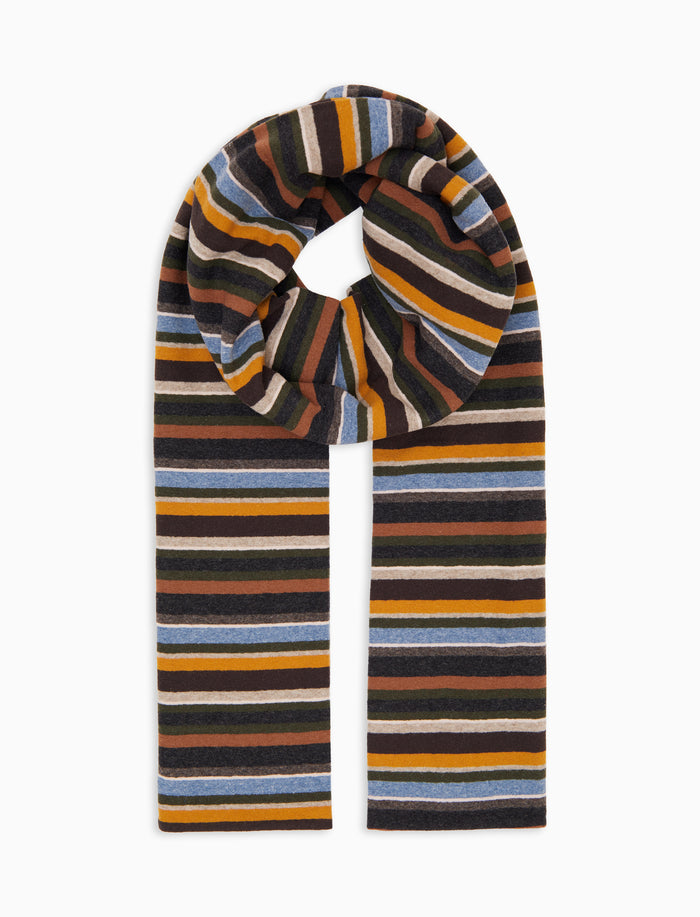 Sciarpa unisex pile grigio righe multicolor
