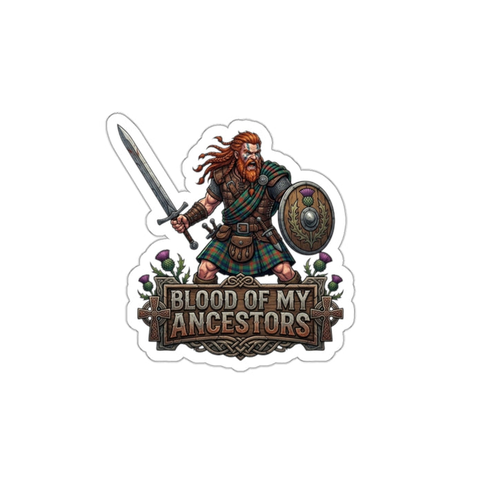 Scottish Warrior Die-Cut Sticker — "Blood of My Ancestors"