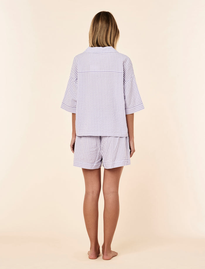 Seersucker Gingham Boxer PJ Set