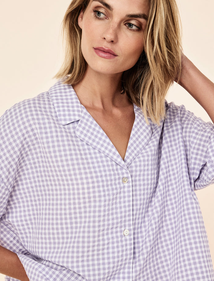 Seersucker Gingham Boxer PJ Set