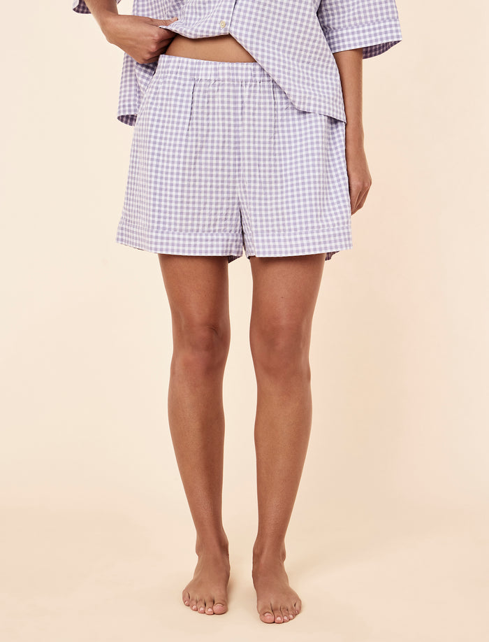 Seersucker Gingham Boxer PJ Set