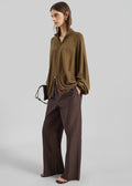 Seia Cotton Drawstring Pants - Burgundy Stripe