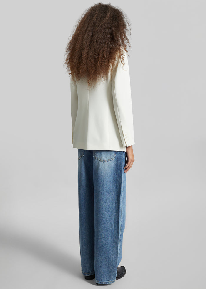 Seika Scarf Blazer - Ivory
