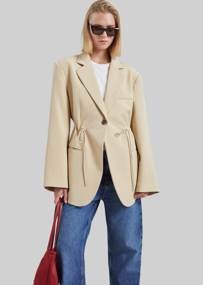Sesma Drawstring Blazer - Light Beige