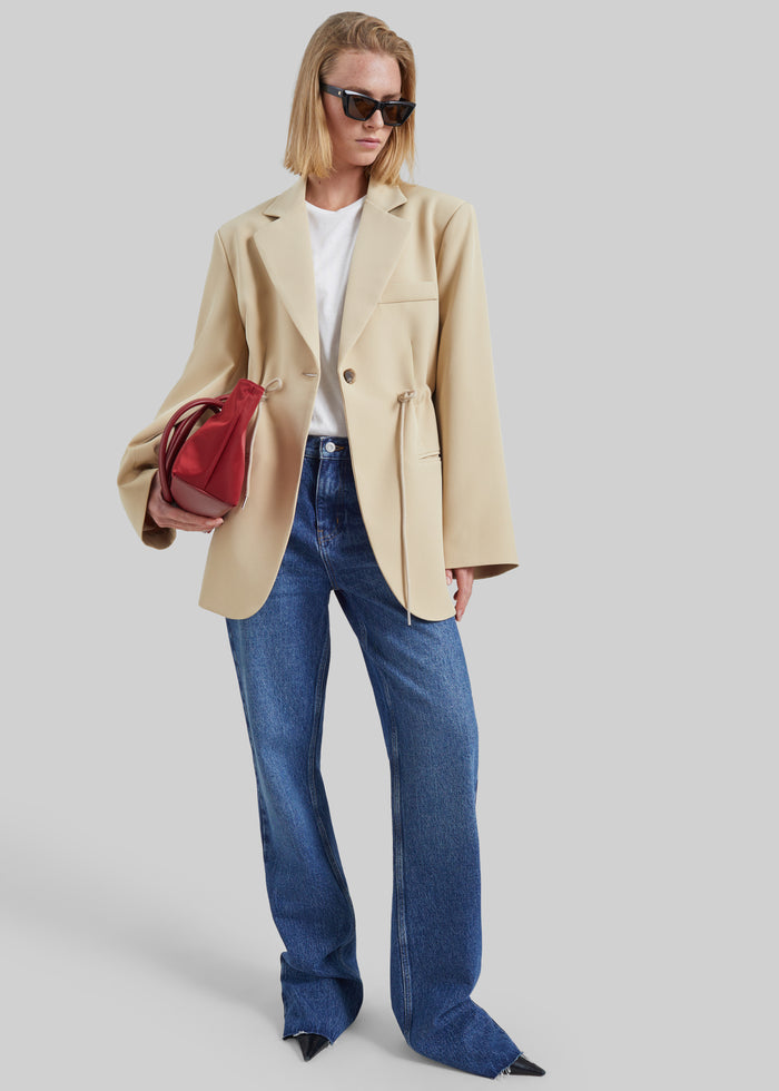 Sesma Drawstring Blazer - Light Beige