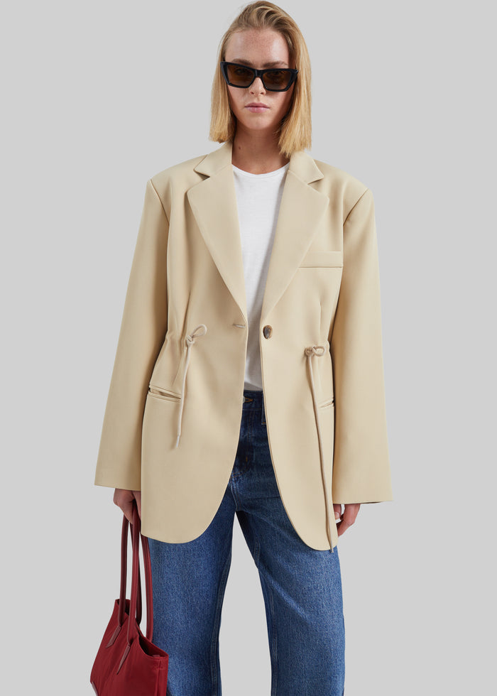 Sesma Drawstring Blazer - Light Beige