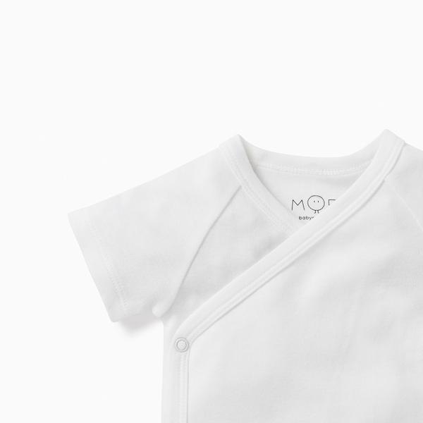 Short Sleeve Kimono Bodysuit - White