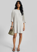 Sian Oversized T-Shirt Dress - Slate Grey