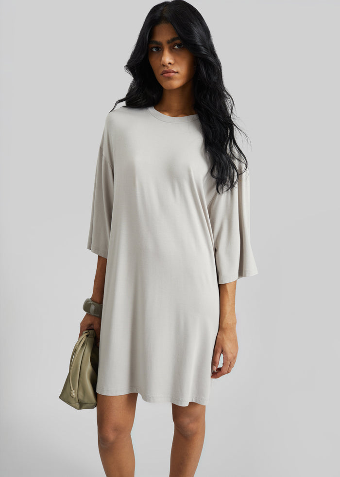 Sian Oversized T-Shirt Dress - Slate Grey