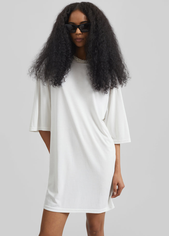 Sian Oversized T-Shirt Dress - White
