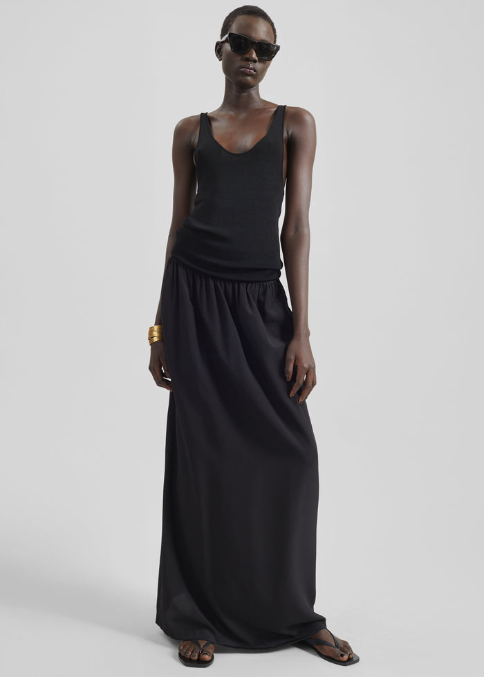 Sibena Silk Maxi Skirt - Black