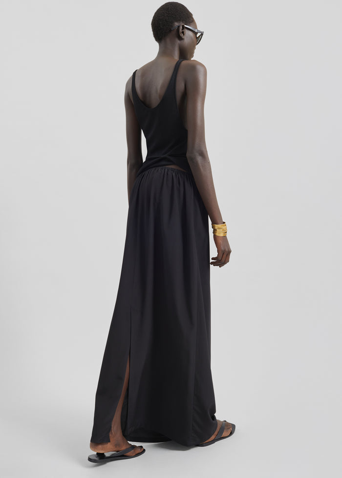 Sibena Silk Maxi Skirt - Black