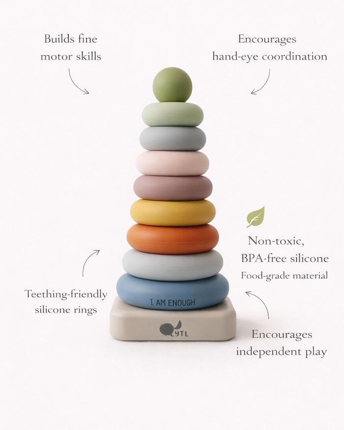 Silicone Ring Stacking Toy – 10pc| LYTL®️