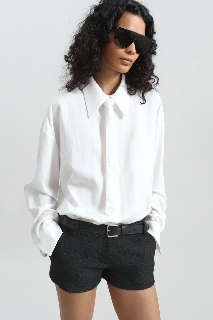 Silvan Neck Tie Shirt - White