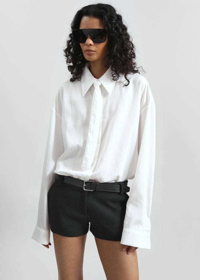 Silvan Neck Tie Shirt - White