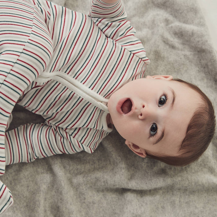 Sleepy Stripe Hat & Zip-Up Sleep & Play One-Piece