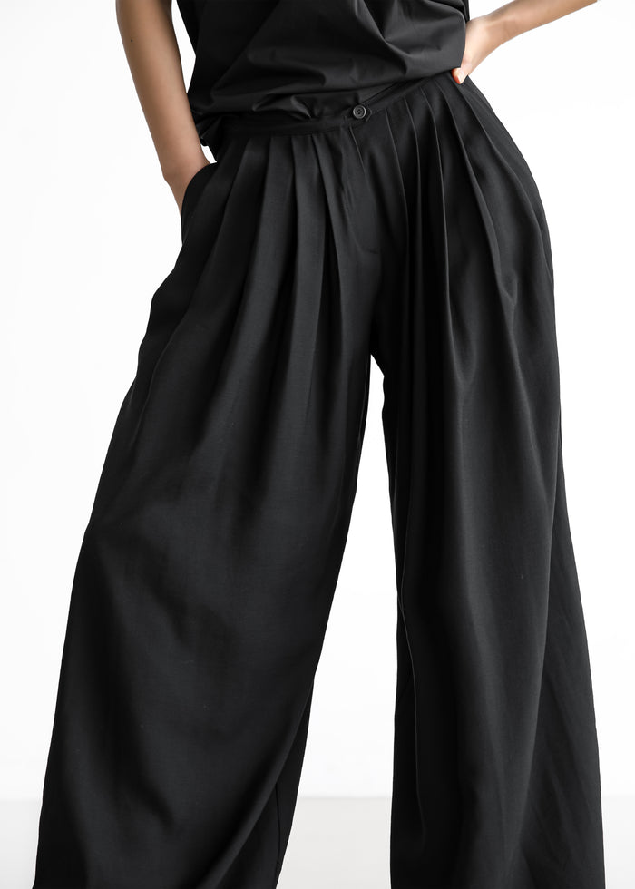 Sloane Wide Leg Trousers - Black
