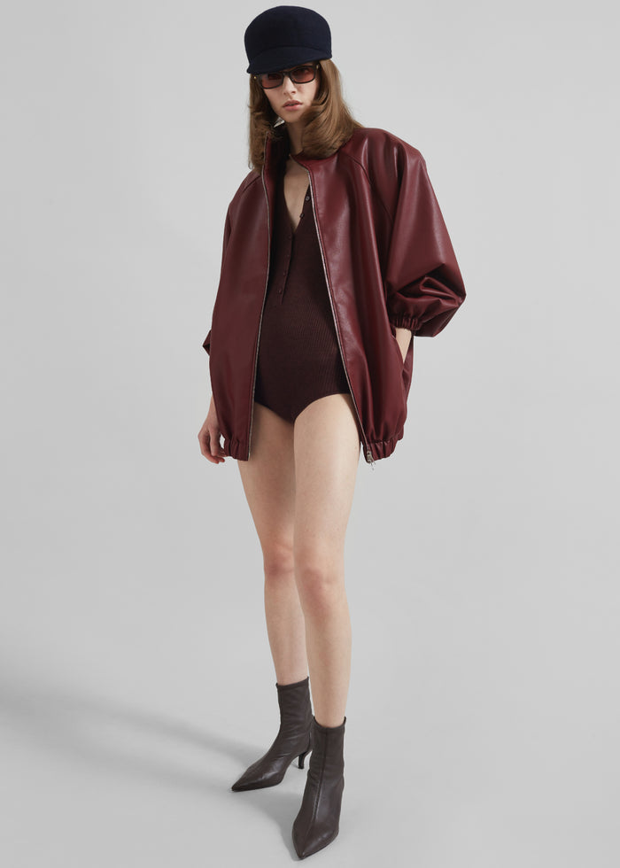 Solana Polo Bodysuit - Burgundy